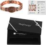 MagEnergy Copper Bracelet for Men for Joint Pain 99.9% Pure Copper Magnetic Bracelet Adjustable Jewelry Gifts with Sizing Tool