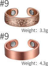 MagEnergy Copper Magnetic Bracelet and Rings for Women, Magnetic Bracelet & Rings with 3500 Gauss Magnets,Adjustable Link Bracelet Copper Ring Jewelry Gifts with Sizing Tool