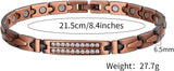 MagEnergy Copper Magnetic Bracelet and Rings for Women, Magnetic Bracelet & Rings with 3500 Gauss Magnets,Adjustable Link Bracelet Copper Ring Jewelry Gifts with Sizing Tool