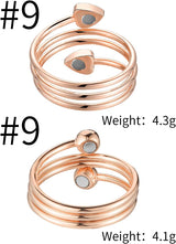 MagEnergy Copper Magnetic Bracelet and Rings for Women, Magnetic Bracelet & Rings with 3500 Gauss Magnets,Adjustable Link Bracelet Copper Ring Jewelry Gifts with Sizing Tool