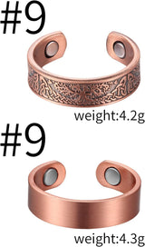 MagEnergy Copper Rings for Men Women, Magnetic Therapy for Arthritis and Joint Pain, 99.9% Pure Copper with Magnets Adjustable Ring for Fingers Thumb-2PCS