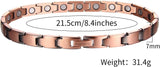 MagEnergy Copper Magnetic Bracelet and Rings for Women, Magnetic Bracelet & Rings with 3500 Gauss Magnets,Adjustable Link Bracelet Copper Ring Jewelry Gifts with Sizing Tool