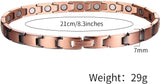 MagEnergy Pure Copper Magnetic Bracelet for Women Copper Wristband with 3500 Gauss Magnets Adjustable Jewelry Gifts (Copper Cross)