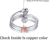 MagEnergy Copper Rings for Women, Magnetic Therapy for Arthritis and Joint Pain, 99.9% Pure Copper with Magnets Adjustable Ring for Fingers Thumb-3PCS