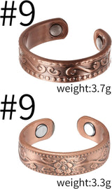 MagEnergy Copper Rings for Women Magnetic Finger Ring Pure Copper Adjustable Fingers Thumb Ring Copper Jewelry Gift for Mother Birthday Set of 2
