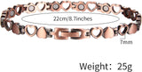 MagEnergy Copper Bracelets for Women 99.9% Pure Copper Magnetic Link Bracelet, Adjustable Bracelet Jewelry Gifts with Sizing Tool