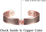 MagEnergy Copper Bracelet for Men 99.9% Pure Copper Magnetic Bangles with 6pcs 3500 Gauss Magnets Adjustable Jewelry Gift