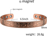 MagEnergy Copper Bracelets for Women for Pain Relief, Magnetic Pure Copper Bracelet Ring Set with 3500 Gauss Magnets, Adjustable Copper Health Jewelry Gifts