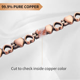 MagEnergy Pure Copper Magnetic Bracelet for Women Copper Wristband with 3500 Gauss Magnets Adjustable Jewelry Gifts (Copper Cross)
