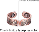 MagEnergy Copper Rings for Men Women, Magnetic Therapy for Arthritis and Joint Pain, 99.9% Pure Copper with Magnets Adjustable Ring for Fingers Thumb-2PCS
