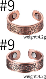 MagEnergy Copper Rings for Men Women, Magnetic Therapy for Arthritis and Joint Pain, 99.9% Pure Copper with Magnets Adjustable Ring for Fingers Thumb-2PCS