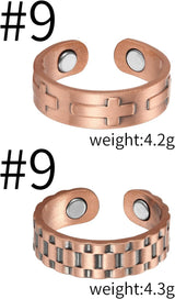 MagEnergy Copper Rings for Men Women, Magnetic Therapy for Arthritis and Joint Pain, 99.9% Pure Copper with Magnets Adjustable Ring for Fingers Thumb-2PCS