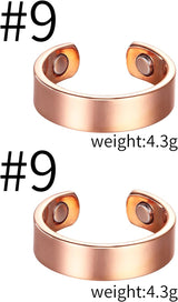 MagEnergy Copper Magnetic Rings for Men and Women, Magnetic Therapy Ring for Pain Relief Adjustable Rings Gift (2Pcs)