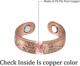 MagEnergy Copper Rings for Women Magnetic Finger Ring Pure Copper Adjustable Fingers Thumb Ring Copper Jewelry Gift for Mother Birthday Set of 2