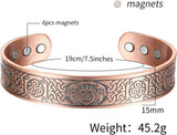 MagEnergy Copper Bracelet for Men 99.9% Pure Copper Magnetic Bangles with 6pcs 3500 Gauss Magnets Adjustable Jewelry Gift