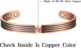 MagEnergy Copper Bracelets for Women 99.9% Pure Copper Magnetic Bracelet Adjustable Bangle Gift Box