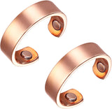 MagEnergy Copper Magnetic Rings for Men and Women, Magnetic Therapy Ring for Pain Relief Adjustable Rings Gift (2Pcs)