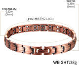 MagEnergy Copper Magnetic Bracelet and Rings for Women, Magnetic Bracelet & Rings with 3500 Gauss Magnets,Adjustable Link Bracelet Copper Ring Jewelry Gifts with Sizing Tool