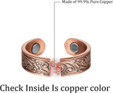 MagEnergy Copper Rings for Men Women, Magnetic Therapy for Arthritis and Joint Pain, 99.9% Pure Copper with Magnets Adjustable Ring for Fingers Thumb-2PCS