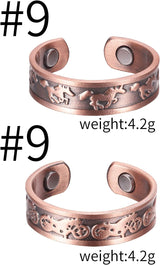 MagEnergy Copper Rings for Men Women, Magnetic Therapy for Arthritis and Joint Pain, 99.9% Pure Copper with Magnets Adjustable Ring for Fingers Thumb-2PCS