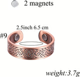 MagEnergy Copper Bracelet for Men 99.9% Pure Copper Magnetic Bangles with 6pcs 3500 Gauss Magnets Adjustable Jewelry Gift