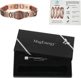 MagEnergy Copper Bracelet for Men for Joint Pain 99.9% Pure Copper Magnetic Bracelet Adjustable Jewelry Gifts with Sizing Tool