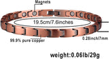 MagEnergy Copper Magnetic Bracelet and Rings for Women, Magnetic Bracelet & Rings with 3500 Gauss Magnets,Adjustable Link Bracelet Copper Ring Jewelry Gifts with Sizing Tool