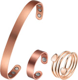 MagEnergy Copper Bracelets for Women 99.9% Pure Copper Magnetic Bracelet Adjustable Bangle Gift Box