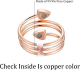 MagEnergy Copper Rings for Women for Arthritis 99.9% Pure Copper Lymph Detox Magnetic Therapy Rings for Finger Joint Pain Jewelry Gift(2pcs)