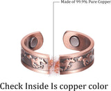 MagEnergy Copper Rings for Men Women, Magnetic Therapy for Arthritis and Joint Pain, 99.9% Pure Copper with Magnets Adjustable Ring for Fingers Thumb-2PCS