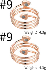 MagEnergy Copper Rings for Women for Arthritis 99.9% Pure Copper Lymph Detox Magnetic Therapy Rings for Finger Joint Pain Jewelry Gift(2pcs)