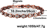 MagEnergy Copper Bracelet Anklet for Women, Soild Copper Magnetic Anklet, Adjustable Ankle Bracelet with Free Link Removal Tool (Copper)