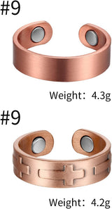 MagEnergy Copper Bracelet for Men 99.9% Pure Copper Magnetic Bangles with 6pcs 3500 Gauss Magnets Adjustable Jewelry Gift
