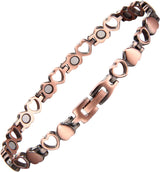 MagEnergy Copper Bracelets for Women 99.9% Pure Copper Magnetic Link Bracelet, Adjustable Bracelet Jewelry Gifts with Sizing Tool