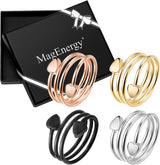 MagEnergy Copper Rings for Women, Magnetic Therapy for Arthritis and Joint Pain, 99.9% Pure Copper with Magnets Adjustable Ring for Fingers Thumb-3PCS