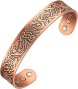 MagEnergy Copper Bracelet for Men 99.9% Pure Copper Magnetic Bangles with 6pcs 3500 Gauss Magnets Adjustable Jewelry Gift