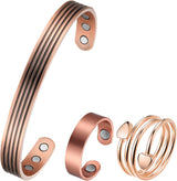 MagEnergy Copper Bracelets for Women 99.9% Pure Copper Magnetic Bracelet Adjustable Bangle Gift Box