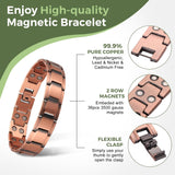 MagEnergy Copper Magnetic Bracelets for Men Double Row Strength Magnets with Removal Tool and Gift Box (Link Bracelet A)