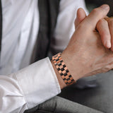 MagEnergy Copper Magnetic Bracelets for Men Double Row Strength Magnets with Removal Tool and Gift Box (Link Bracelet A)