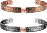 MagEnergy Copper Bracelets for Women for Pain Relief, Magnetic Pure Copper Bracelet Ring Set with 3500 Gauss Magnets, Adjustable Copper Health Jewelry Gifts