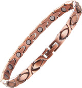 MagEnergy Copper Bracelets for Women 99.9% Pure Copper Magnetic Link Bracelet, Adjustable Bracelet Jewelry Gifts with Sizing Tool