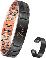 MagEnergy Copper Cross Bracelet for Men – Ultra Strength Magnetic Copper Mens Cross Bracelets with Ring – Adjustable Bracelet with Sizing Tool Jewelry Gift