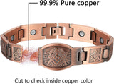 MagEnergy Copper Bracelet for Men for Joint Pain 99.9% Pure Copper Magnetic Bracelet Adjustable Jewelry Gifts with Sizing Tool