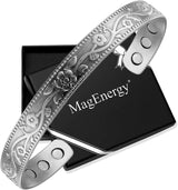 MagEnergy Copper Bracelets for Women for Pain Relief, Magnetic Pure Copper Bracelet Ring Set with 3500 Gauss Magnets, Adjustable Copper Health Jewelry Gifts