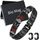 Titanium Magnetic Bracelets for Men Pure Titanium Bracelet 4 Elements 3500 Gauss Magnets Ultra Titanium Men's Adjustable Bracelets with Remove Tool & Jewellry Gift Box