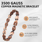MagEnergy Pure Copper Magnetic Bracelet for Women Copper Wristband with 3500 Gauss Magnets Adjustable Jewelry Gifts (Copper Cross)