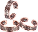 MagEnergy Copper Rings for Men Women, Magnetic Therapy for Arthritis and Joint Pain, 99.9% Pure Copper with Magnets Adjustable Ring for Fingers Thumb-2PCS