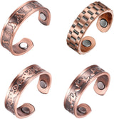 MagEnergy Copper Rings for Men Women, Magnetic Therapy for Arthritis and Joint Pain, 99.9% Pure Copper with Magnets Adjustable Ring for Fingers Thumb-2PCS