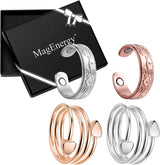MagEnergy Copper Rings for Women for Arthritis 99.9% Pure Copper Lymph Detox Magnetic Therapy Rings for Finger Joint Pain Jewelry Gift(4pcs)