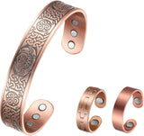 MagEnergy Copper Bracelet for Men 99.9% Pure Copper Magnetic Bangles with 6pcs 3500 Gauss Magnets Adjustable Jewelry Gift